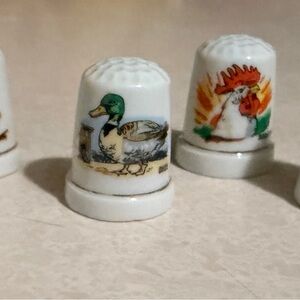 Ceramic Thimbles with Animal Designs